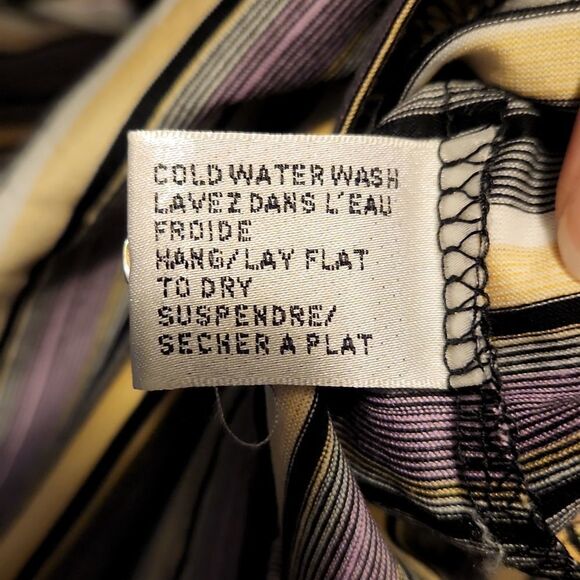 Bess Hogan Men's Size XXL Purple Yellow Black Multicolored Striped Golf Shirt - Picture 5 of 11